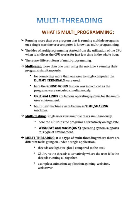 Multi Threading - OOPS IMP TOPIC NOTES - MULTI-THREADING WHAT IS MULTI ...