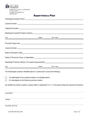 Fillable Online doh wa Radiologist Assistant Credential Application ...