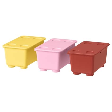 GLIS box with lid, red pink/yellow, 17x10 cm (6 ¾x4") - IKEA