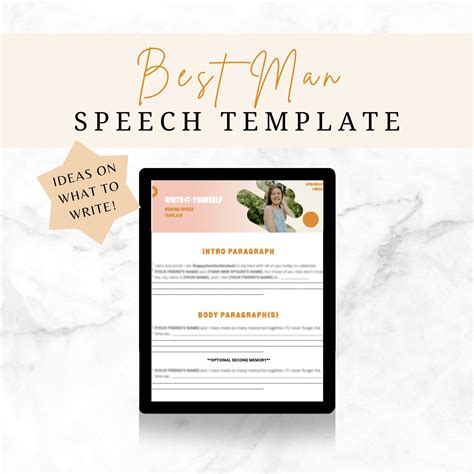 Best Man Speech Template | Wedding Speech Outline for Best Man ...