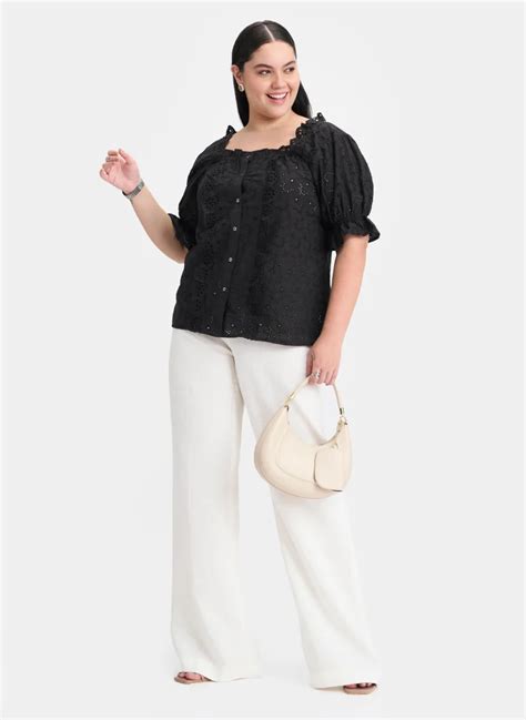 Virgio Cotton Puff Brunchwear Sleeve Lace Tops for Women for Women ...