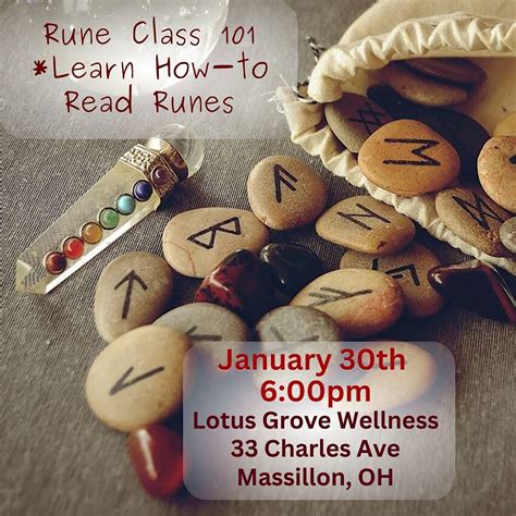 Beginner Runes Class 101, Lotus Grove Wellness, Massillon, 30 January ...