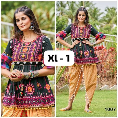 MESMORA DHOLIDAA VOL 4 NAVRATRI WEAR KEDIYA TOP WITH TULIP PANT FESTIVE ...