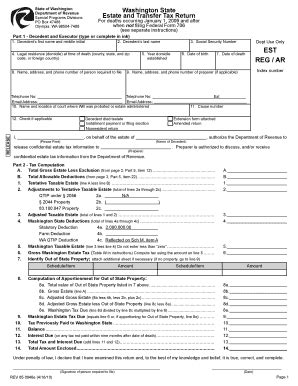 Washington State Estate And Transfer Tax Return State Of Washington ...