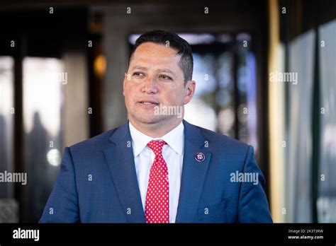 Rep. Tony Gonzales, R-Texas, chairman of the Congressional Hispanic Conference, participates in the
