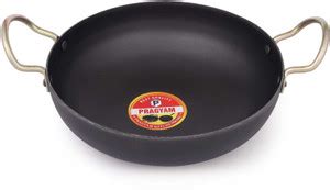 PRAGYAM Pre seasoned iron kadhai flat bottom induction base Kadhai 20 ...