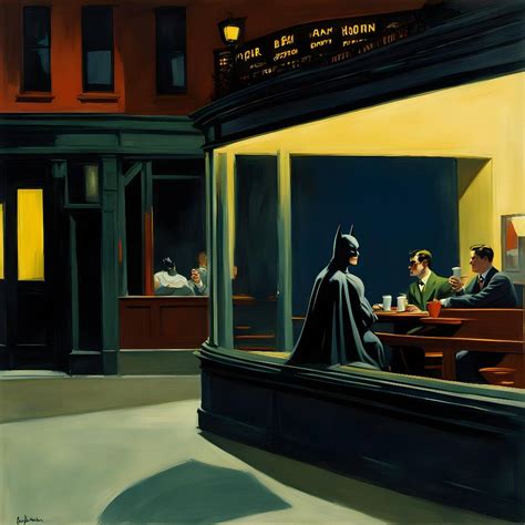 Hopper's Nighthawks and Batman by robergeAI on DeviantArt