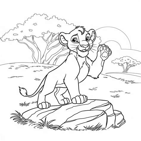 Happy Simba from The Lion King coloring page - Download, Print or Color ...