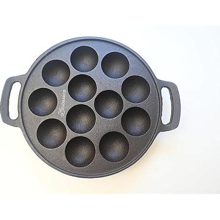 Buy RudraEco Cast Iron Preseasoned 12 Pits Paniyaram/Appe Pan/Paddu ...