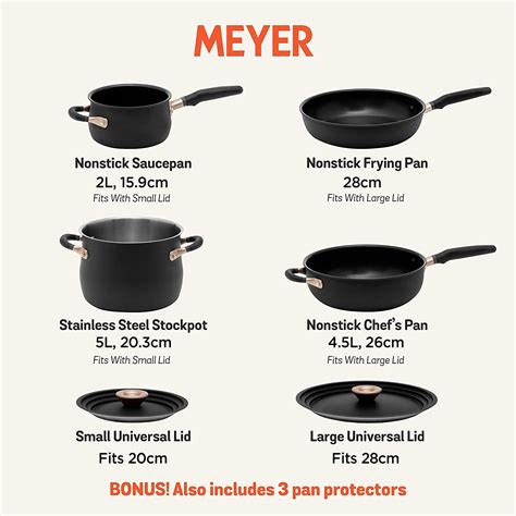 Meyer Accent Hard Anodized Nonstick and Stainless Steel Essential ...