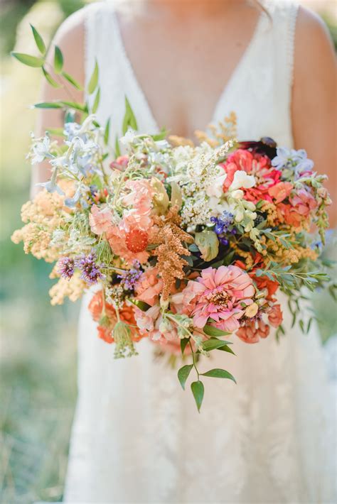 Coral Wildflower Bouquets For Brides Trends In Wedding Bouquets For