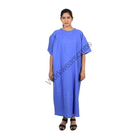 Workwearscrubs cotton Fabric plain both side wearable Patient gown ...