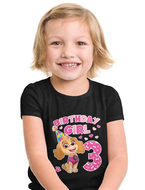 Buy Tstars Girls 3rd Birthday Gift Paw Patrol Skye Toddler Kids T Shirt ...