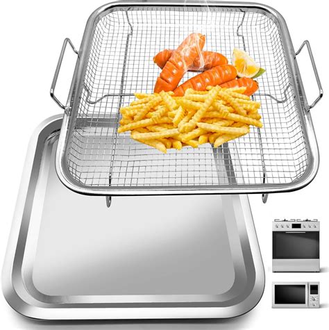 Amazon.com: Air Fryer Basket Replacement, 2 Pieces Set 10''x9'' Food ...