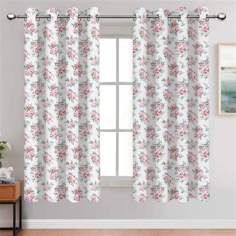Buy Cotton Small Pink Rose Long 9ft Door Curtains – Pack of 2 Online ...