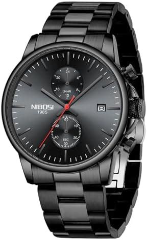 Buy NIBOSI Men's Watch Analog Quartz Black Dial Wrist Watch for Men ...