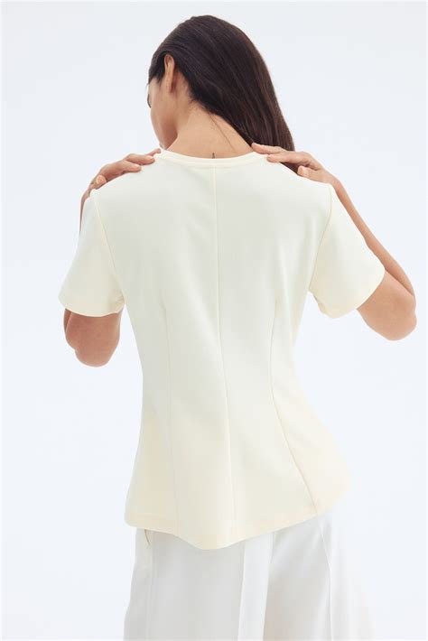 Waisted top - Pale yellow - Ladies | H&M IN
