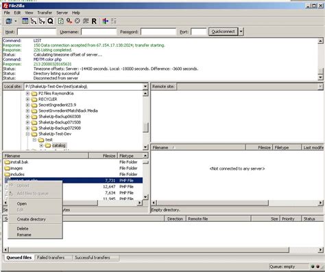 Image result for Context Menu FileZilla