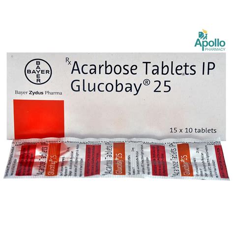 Glucobay 25 Tablet | Uses, Side Effects, Price | Apollo Pharmacy