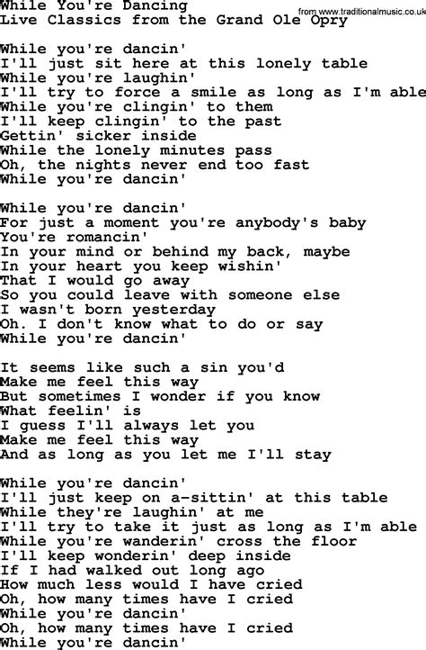 While You're Dancing, by Marty Robbins - lyrics