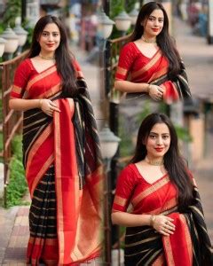 Buy YASHIKA Printed Kanjivaram Silk Blend Black Sarees Online @ Best ...
