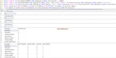 Image result for SQL Count Multiple Columns