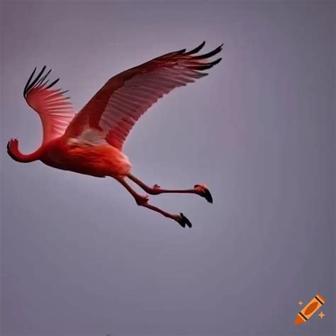 Real Flamingos Flying