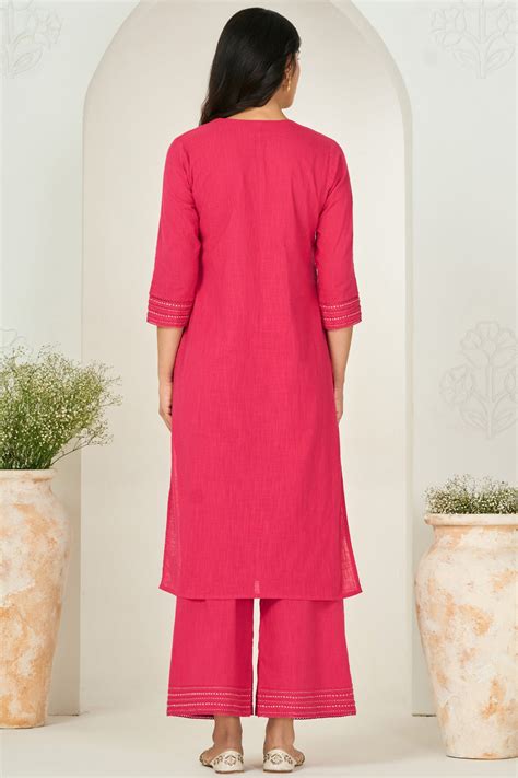 Surplus: Roza Zara Fuchsia Kurta – Farida Gupta India
