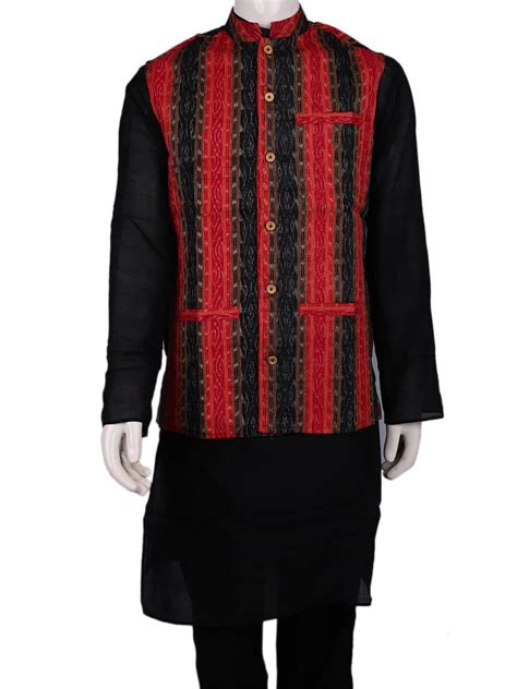 Handwoven Cotton Nehru Jacket For Men – Priyadarshini Handloom