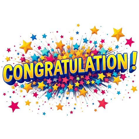 Congratulations Text On Colors Stars, Congratulations 3d Illustration ...