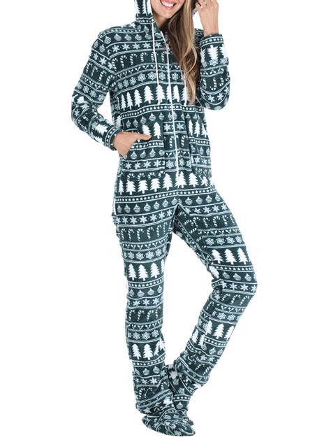 SleepytimePjs Women's Super Plush Fleece Hooded Footed Onesie Pajama ...