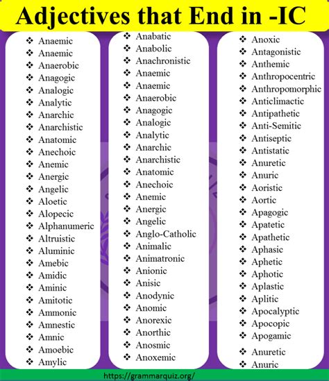 1250 adjectives that end in ic in english - Artofit
