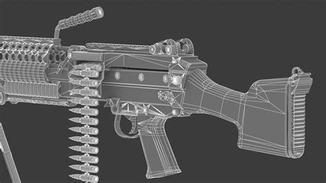 MK 48 Machine Gun Low Poly - 3D Model by frezzy