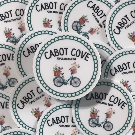Cabot Cove Maine Population Sticker Jessica Fletcher Bicycle 1980s ...