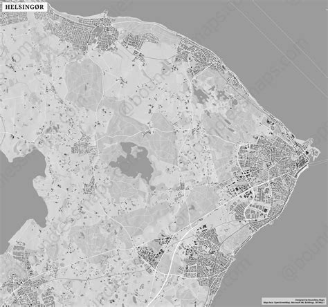 Helsingør - Figure-ground Vector Map | Boundless Maps