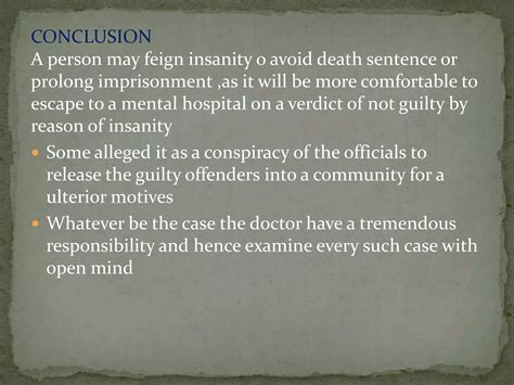 Criminal responsibility of an insane person | PPTX