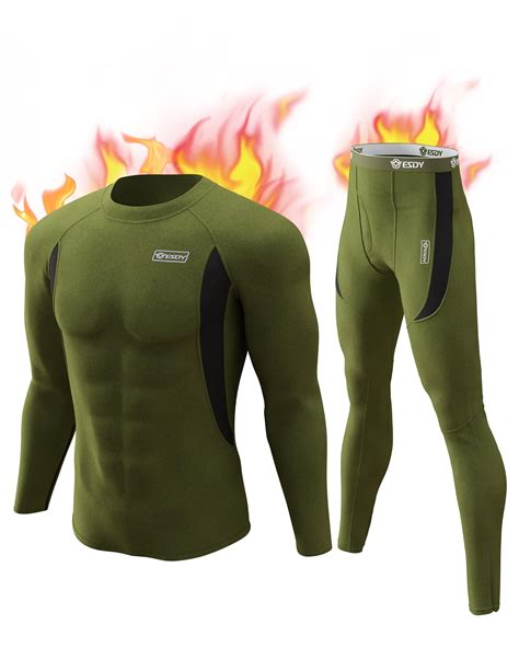 CL Convallaria Men's Cold Weather Thermal Underwear Set, Long Johns ...
