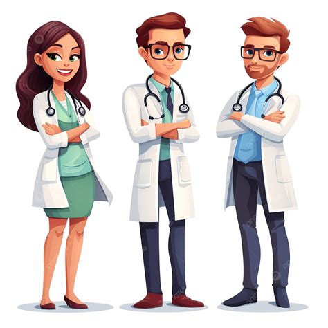 Medical Team Doctors And Nurse Assistant Cartoon Characters, Medical ...