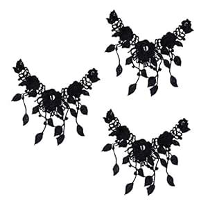 ECOMISTIQ® 3 Pieces Flower Lace Applique Neck Collar Fabric Sewing ...