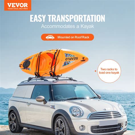 VEVOR Kayak Roof Rack 2 Pairs Soft Roof Rack Carrier for kayak ...