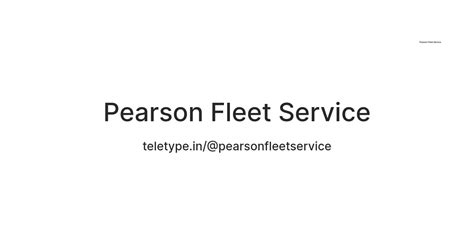 Pearson Fleet Service — Teletype