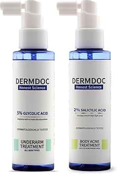 DermDoc Smooth & Clear Skin Body Treatment Combo| 5% Glycolic Acid ...