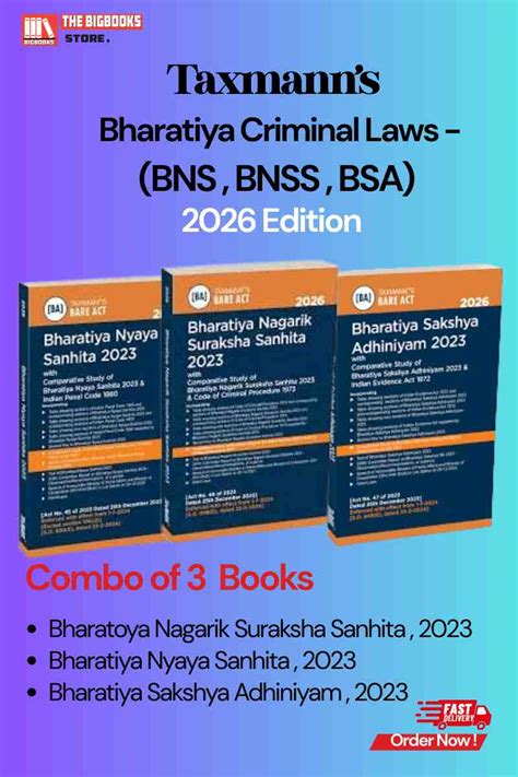 Taxmann New Criminal Laws Bare Act Combo 2026 | BNS BNSS BSA