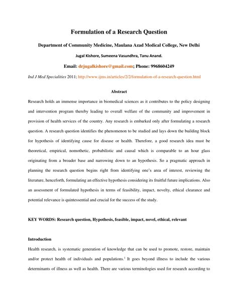 Image result for Formulation Research Question