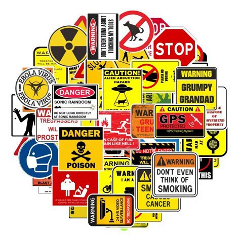 Warning Sign Stickers 的图像结果