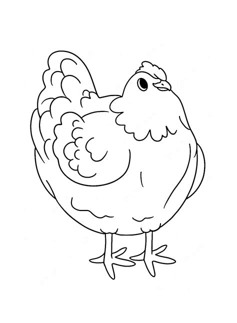 Hen Outline Coloring Farm Clipart Animal Pages Animals Chicken Kids Drawing Drawings Outlines ...