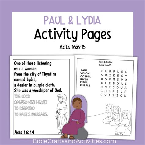 Paul and Lydia Activity Pages - Bible Crafts Shop