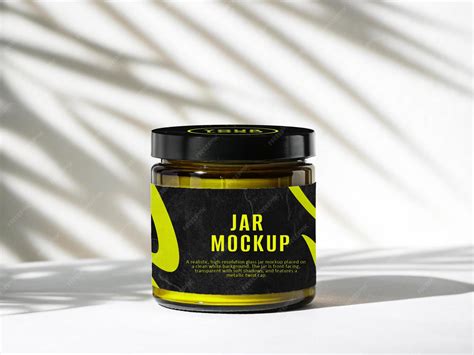 Realistic glass jar mockup psd for packaging design | Premium PSD