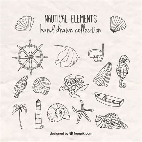Sketches Salor éléments | Vecteur Premium