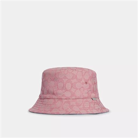 Coach Women's Reversible Bucket Hat In Signature Jacquard In Pink Blue ...